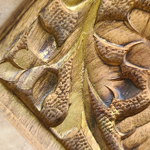 Hand carved wood wall art. - Picture 4 of 4